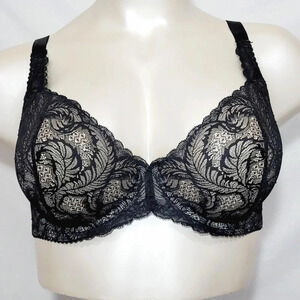 42D Paramour‎ 115027 Lou Lou Lace Unlined UW Bra Black